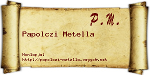 Papolczi Metella névjegykártya