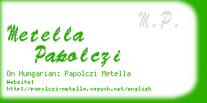 metella papolczi business card
